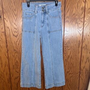 High-Rise Light Blue Flare Jeans by Mica Los Angeles